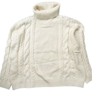 Madewell Plus Cable Turtleneck Sweater Cream 1X